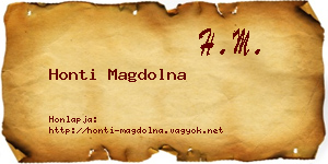 Honti Magdolna névjegykártya